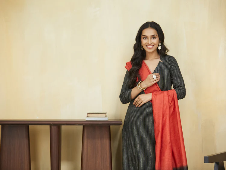 Black Berry Cotton Unstitched Suit Set - Image 6
