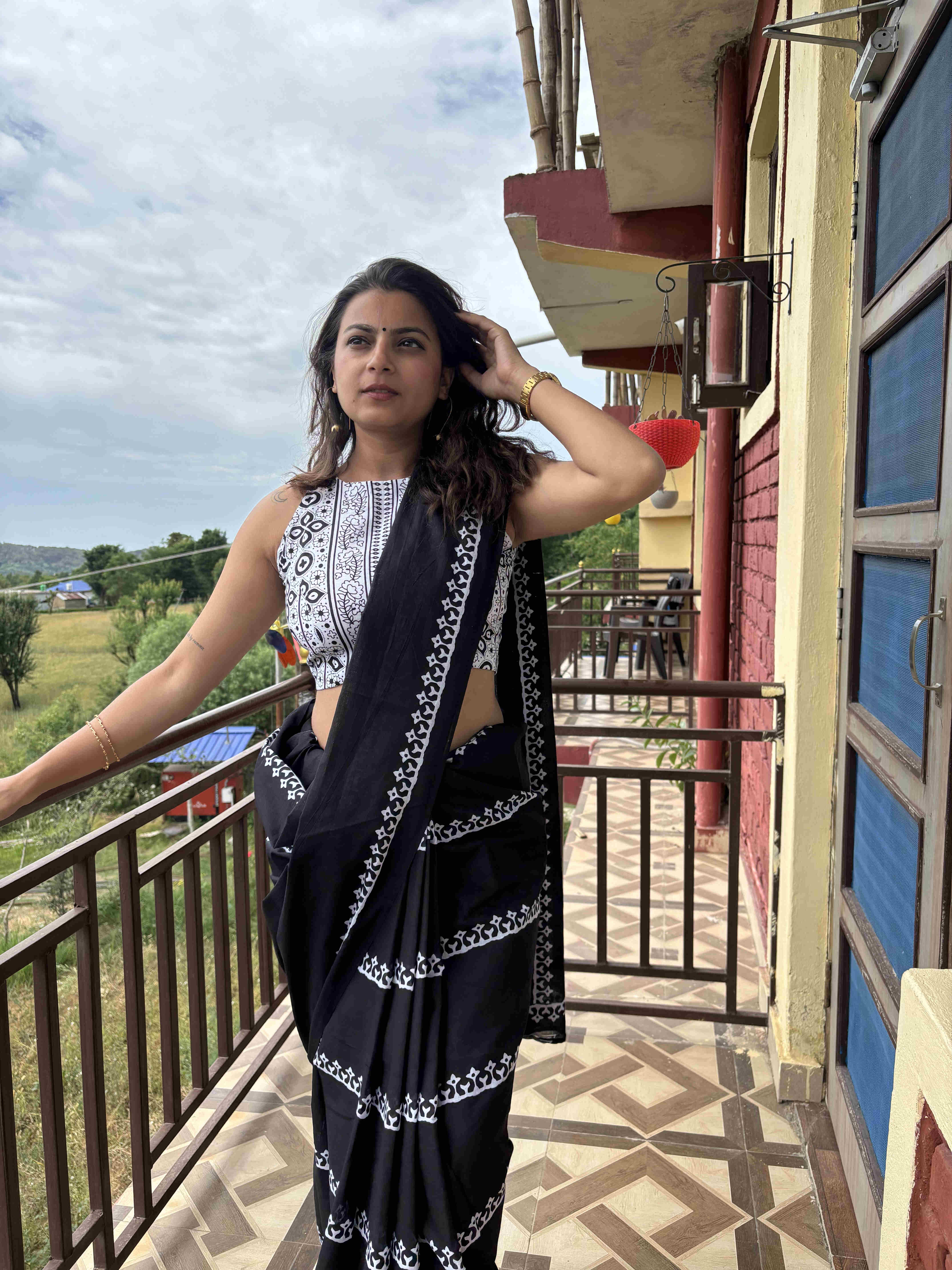 Check Mate Cotton Saree - Image 3