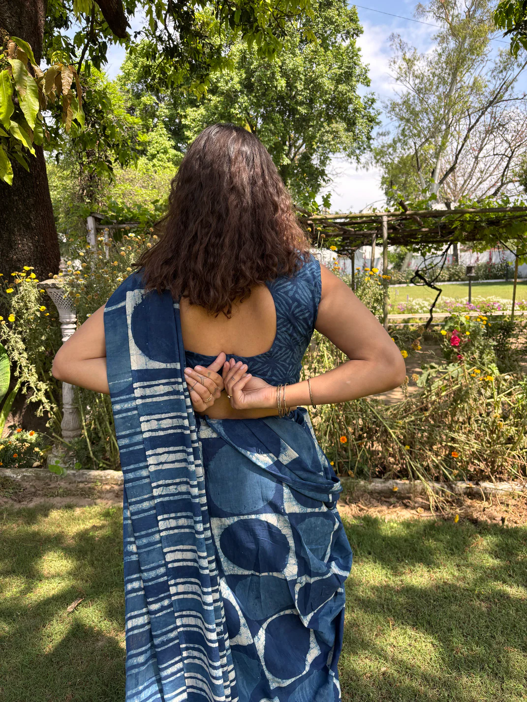 Emma Polka Cotton Saree - Image 3