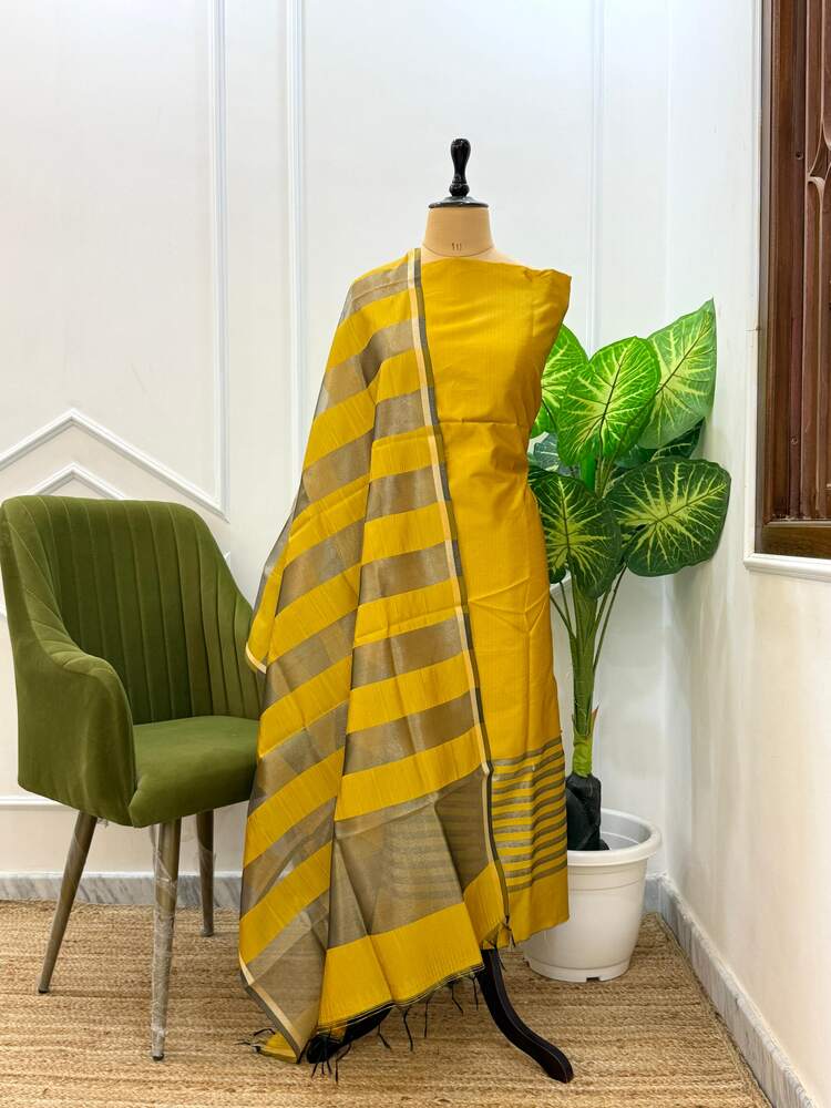 Amber Heart Rise Banarsi Silk Stitched Suit - Image 15