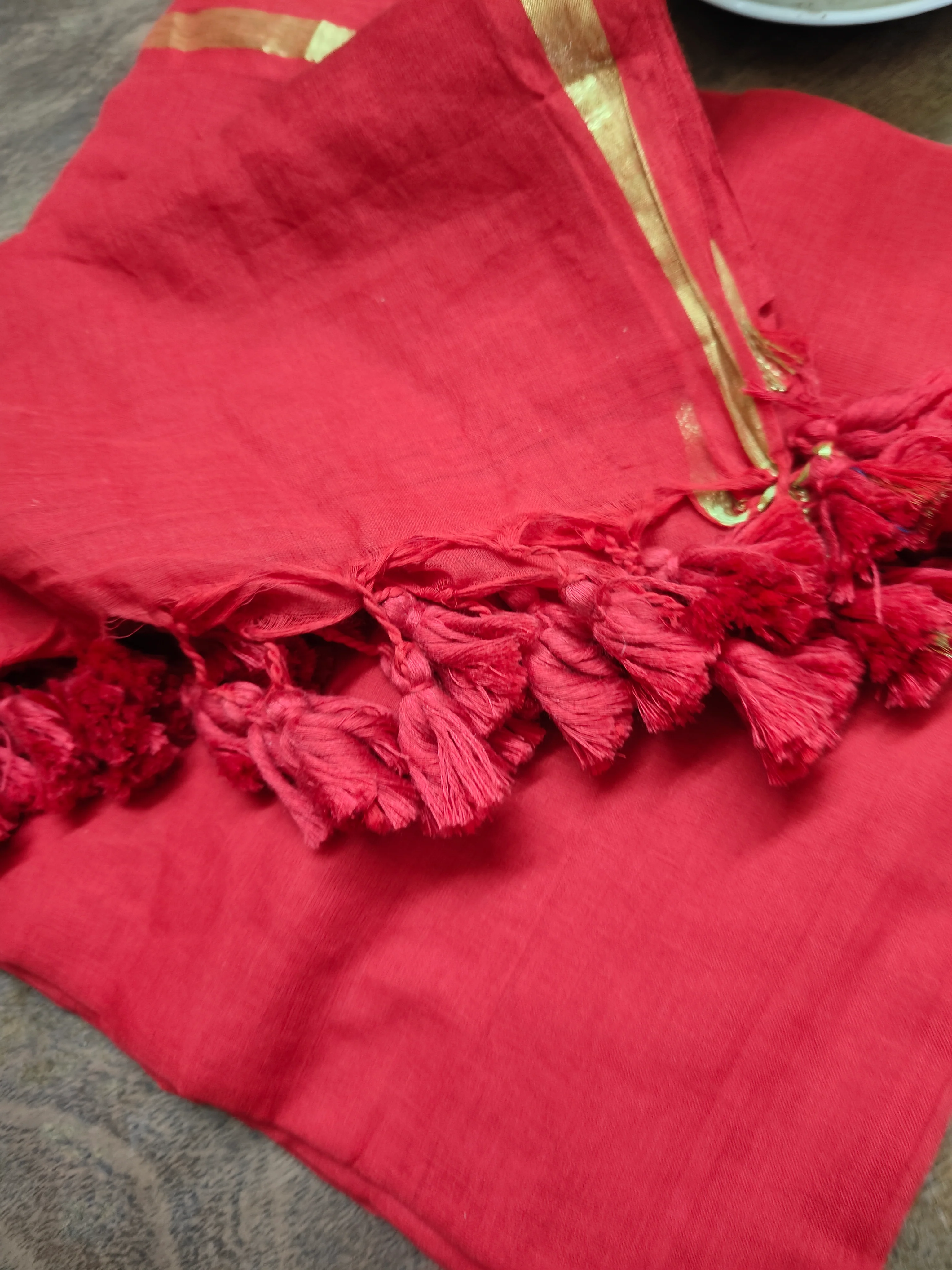 Fierce Red Love Muk Saree - Image 4