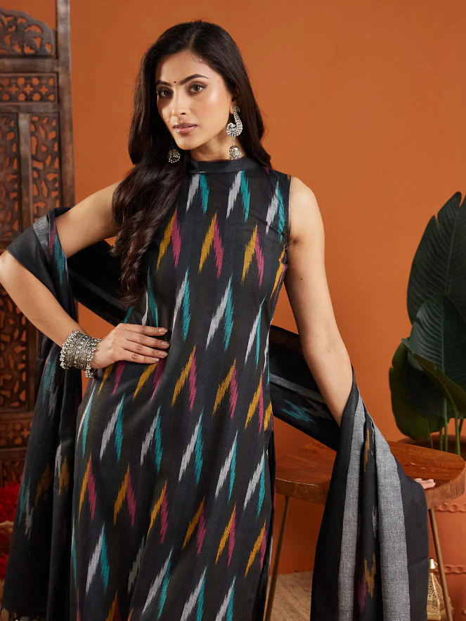 Naisha Cotton Ikkat Best Seller Suit - Image 13