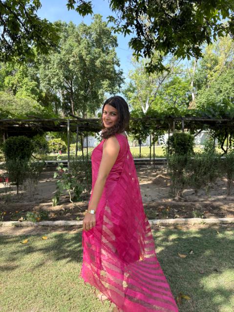 Namitha Pink Cotton Stitched Suit - Image 3