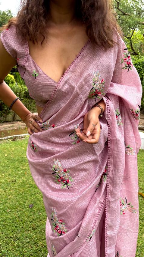 Pinkish Vibe Kota Saree